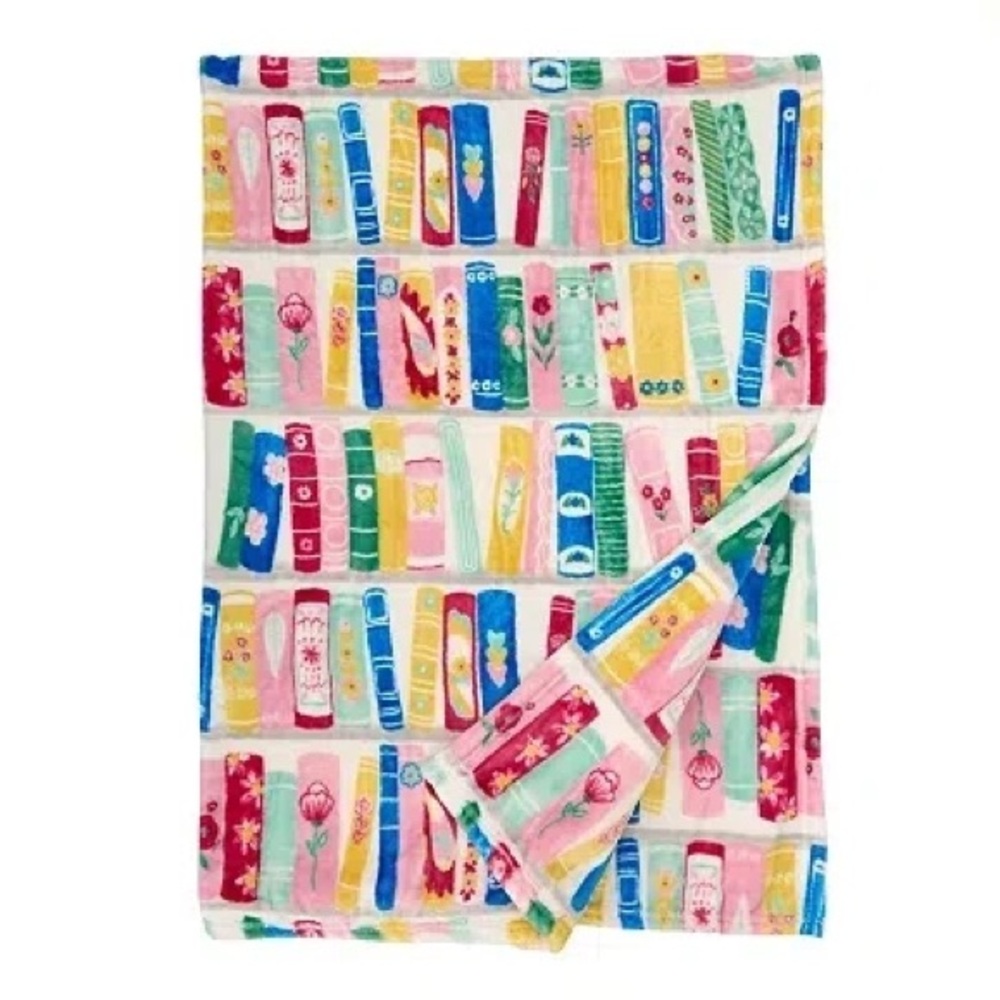 Kirkland’s Home Colorful Book Plush Throw Blanket Multicolor - Picture 2 of 6